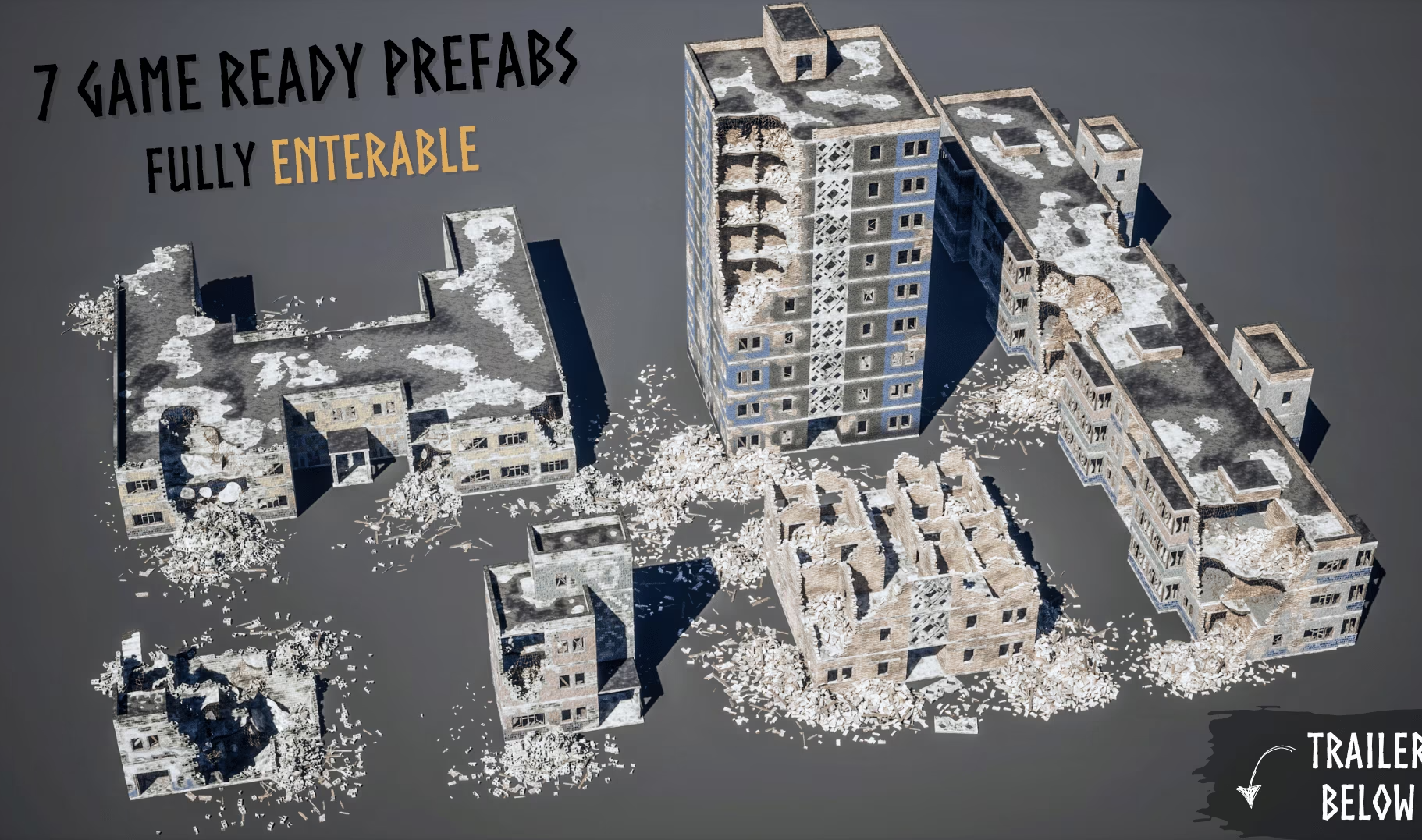 Modular Destroyed Buildings (Modular House, Houses, Modular Building ...