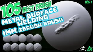 105 Zbrush Brush Mega Pack - Metal , Welding , Scratches , Damage IMM Brush